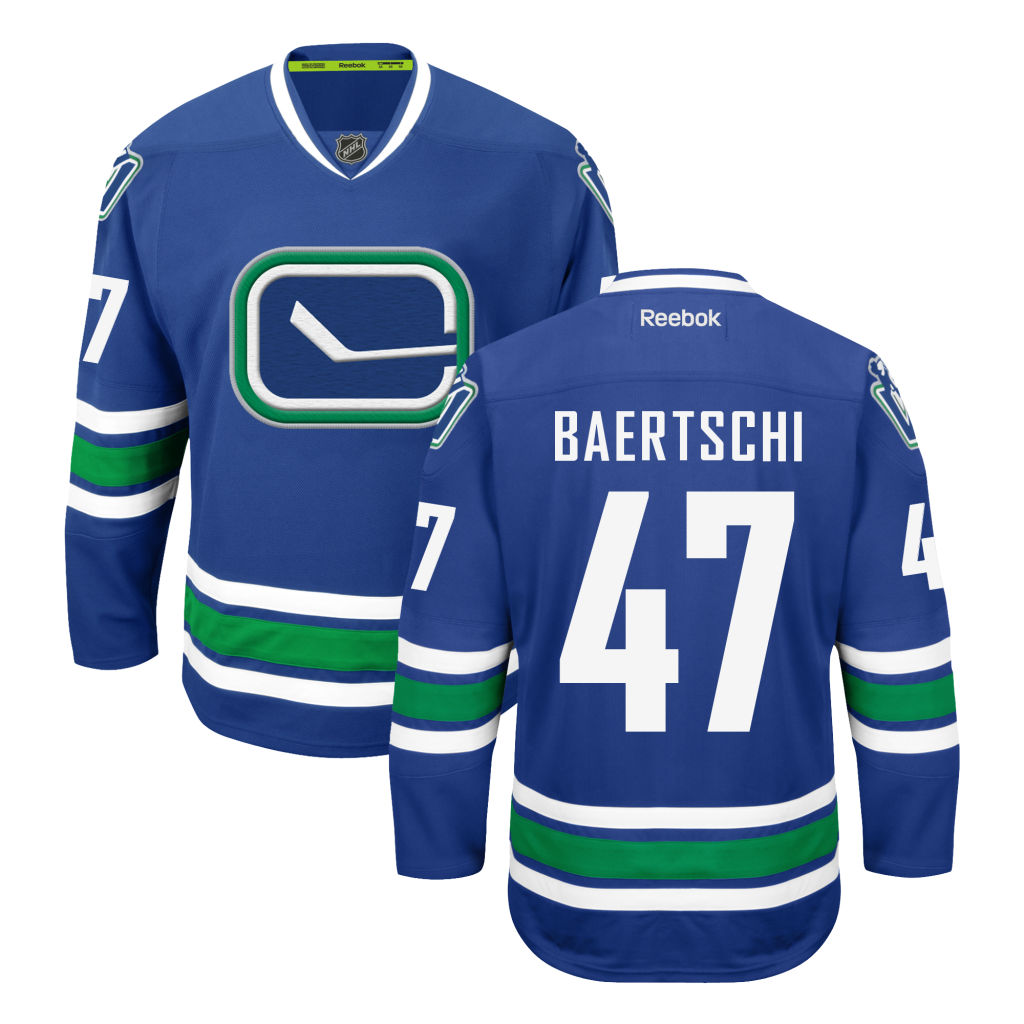 Canucks Sven Baertschi Royal Blue EDGE Authentic Alternate Jersey