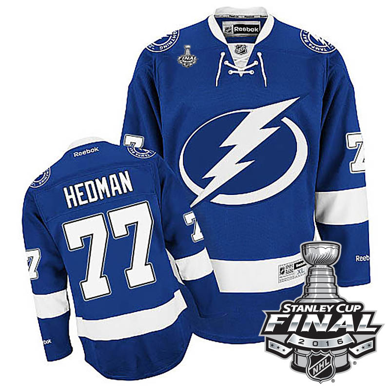 Victor Hedman Tampa Bay Lightning #77 2016 Stanley Cup Blue Home Jersey