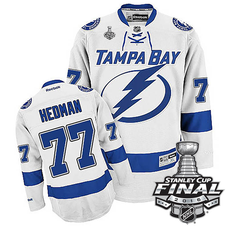 Victor Hedman Tampa Bay Lightning #77 2016 Stanley Cup White Away Jersey