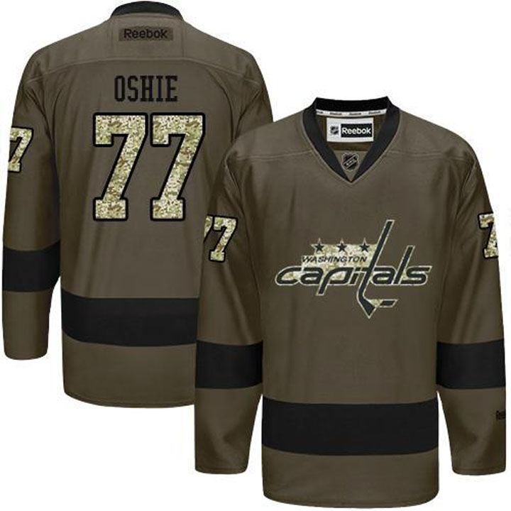 T.J Oshie Washington Capitals #77 Green Camo Player Jersey