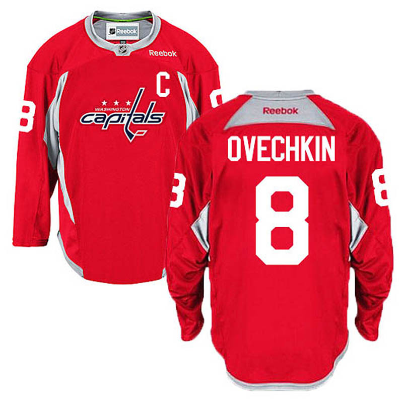 Alex Ovechkin Washington Capitals #8 Practice Ice Hockey Jersey