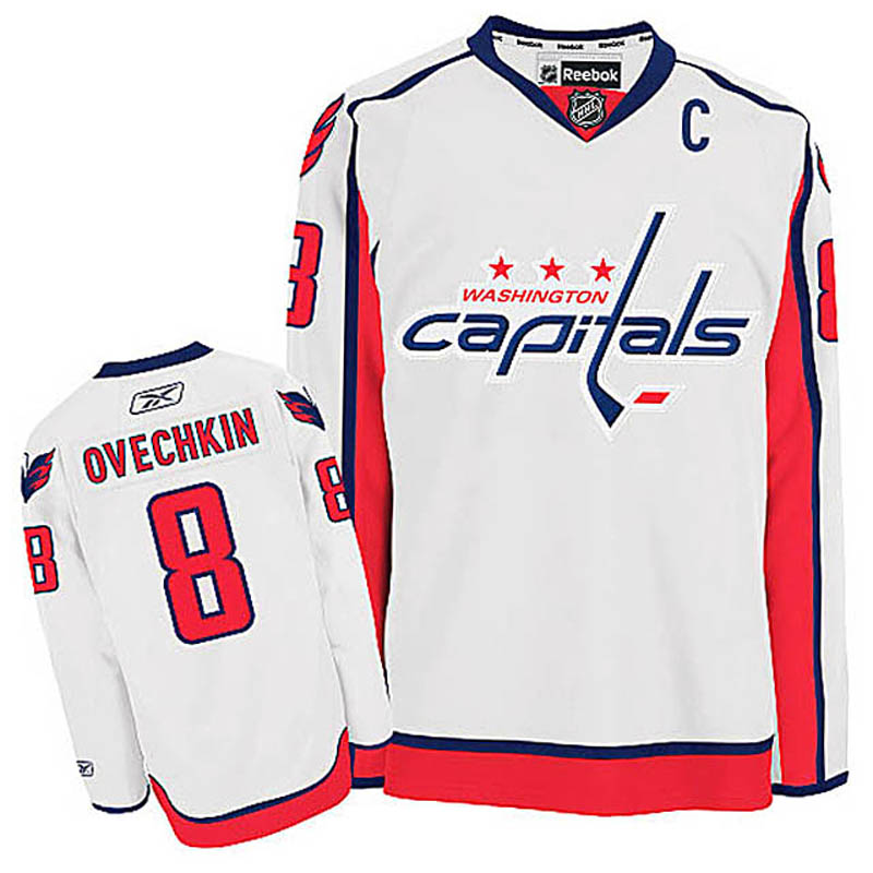 Alex Ovechkin Washington Capitals #8 Away Ice Hockey Jersey