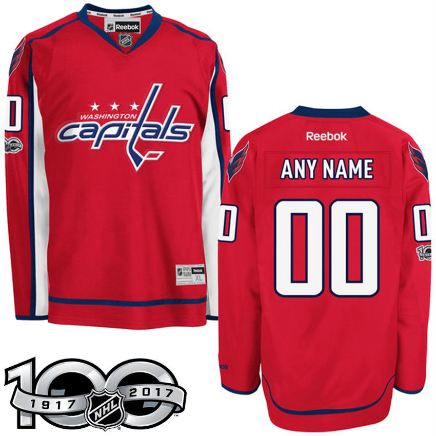 Washington Capitals Red Celebrate 100th Classic Patch Customized Jersey