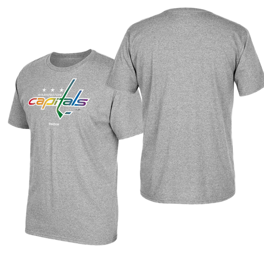 Washington Capitals Gray Hockey Is For Everyone Rainbow T-shirt