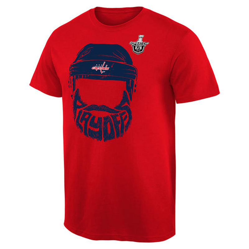 Washington Capitals 2016 Stanley Cup Playoffs Bound Bearded Ice Hockey Red T-Shirt