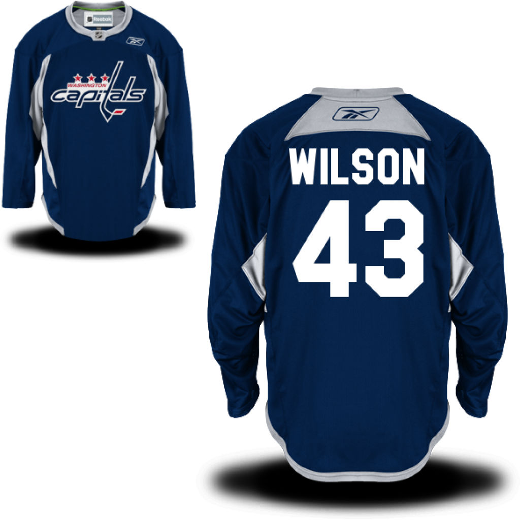 Capitals Tom Wilson Navy Blue Practice Jersey