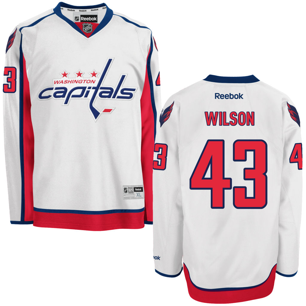 Capitals Tom Wilson White Premier Away Jersey