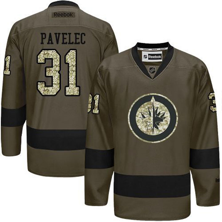 Ondrej Pavelec Winnipeg Jets #31 Green Camo Player Jersey