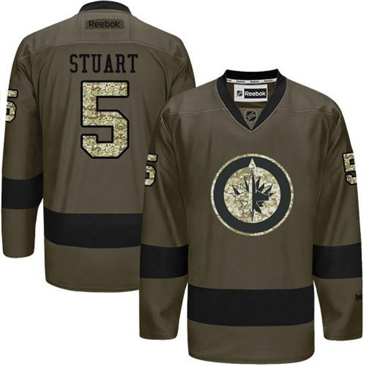 Mark Stuart Winnipeg Jets #5 Green Camo Player Jersey