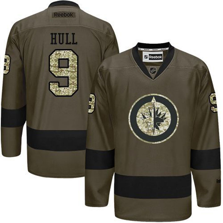 Bobby Hull Winnipeg Jets #9 Green Camo Player Jersey