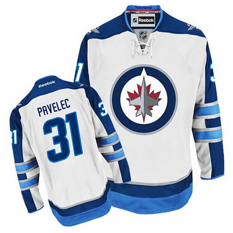 Ondrej Pavelec Winnipeg Jets #31 Away Ice Hockey Jersey