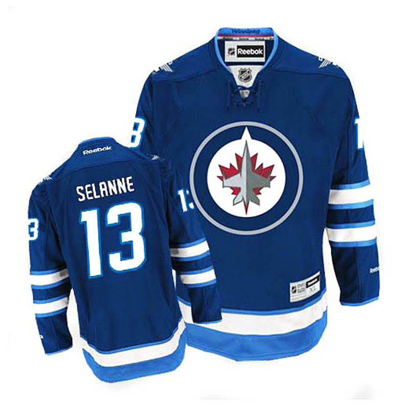 Teemu Selanne Winnipeg Jets #13 Home Ice Hockey Jersey