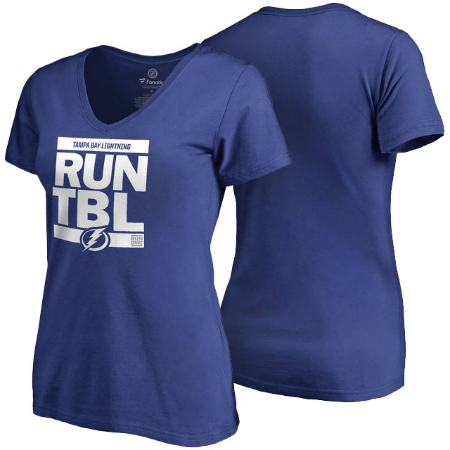 NHL Tampa Bay Lightning Royal RUN-CTY V-Neck T-shirt