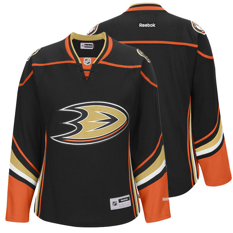 Womens Ducks Reebok Black Jersey