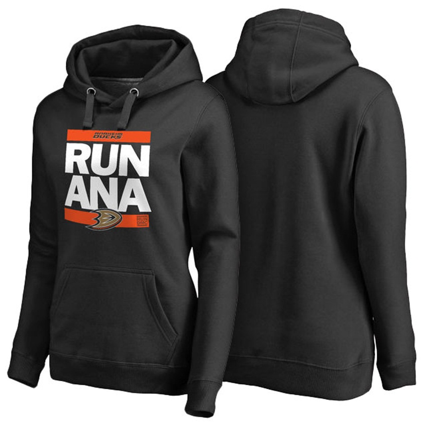 NHL Anaheim Ducks Black Pullover RUN-CTY Hoodie