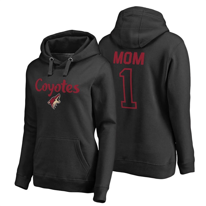 Women Arizona Coyotes Black Number 1 Mom Hoodie