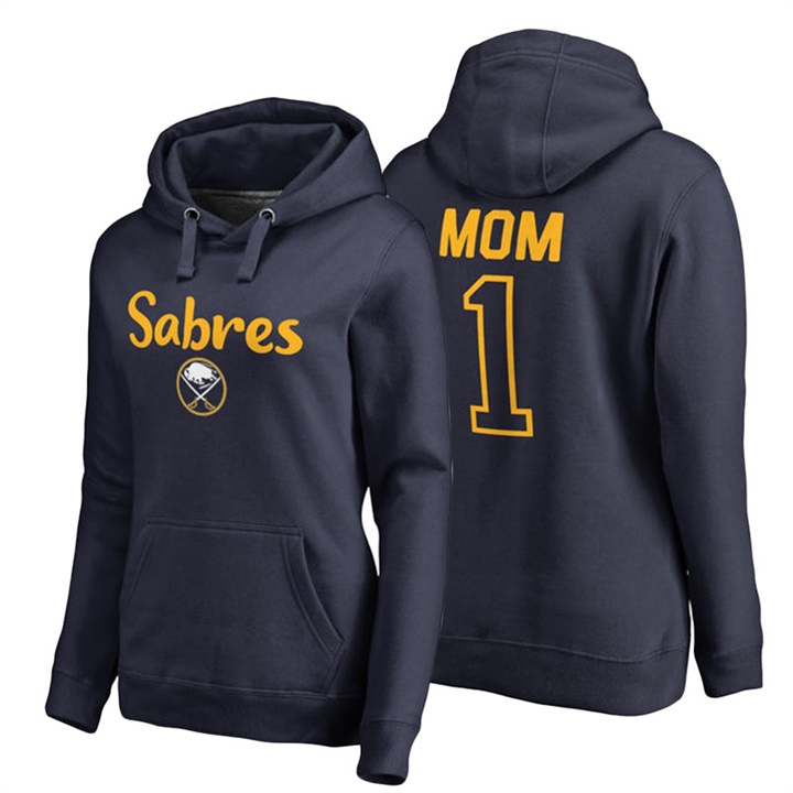 Women Buffalo Sabres Navy Number 1 Mom Hoodie