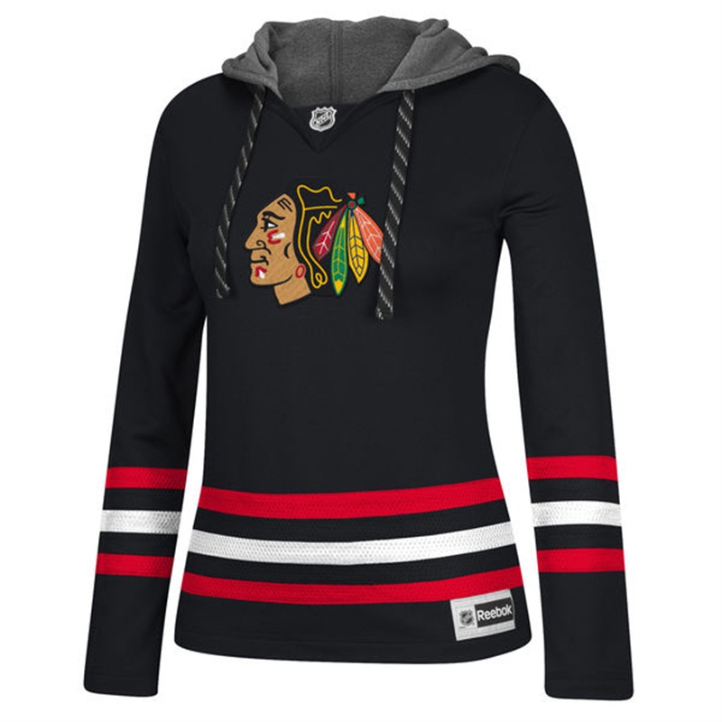 NHL Chicago Blackhawks Black Jersey Pullover Hoodie