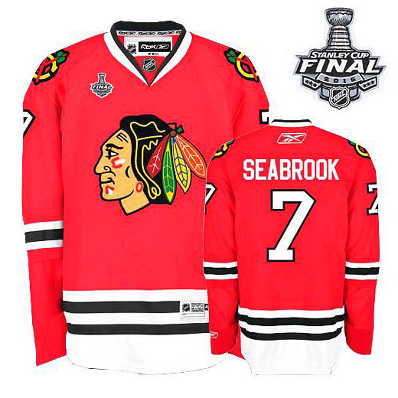 Womens Brent Seabrook Chicago Blackhawks #7 Home 2015 Stanley Cup Ice Hockey Jersey