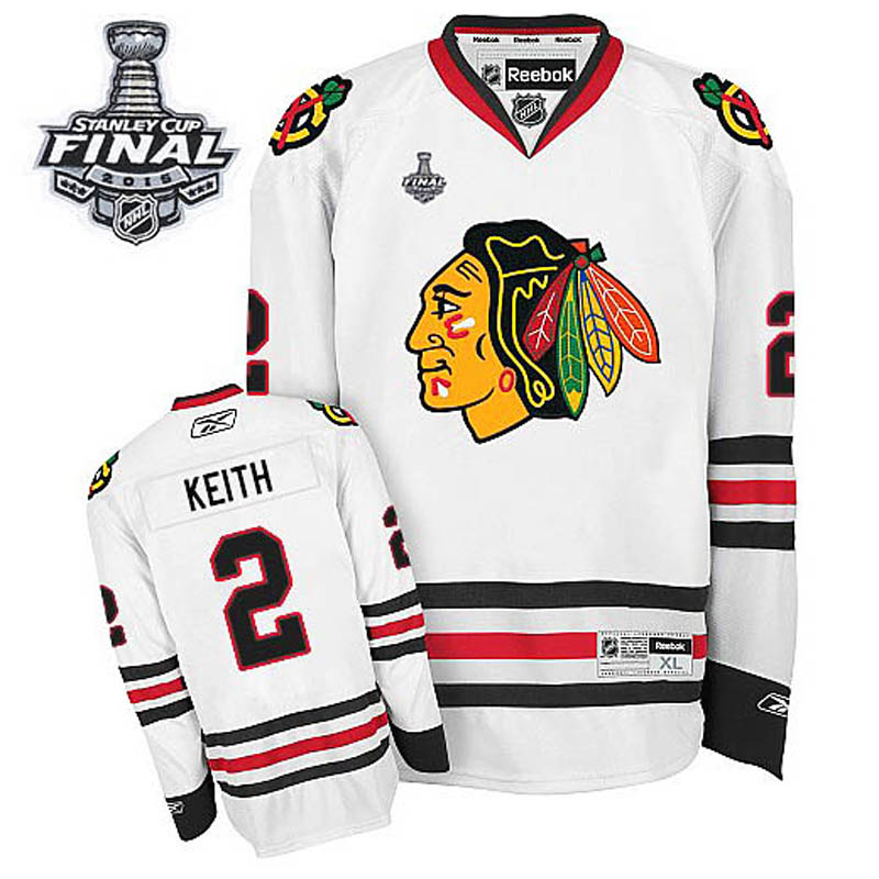 Womens Duncan Keith Chicago Blackhawks #2 Away 2015 Stanley Cup Ice Hockey Jersey