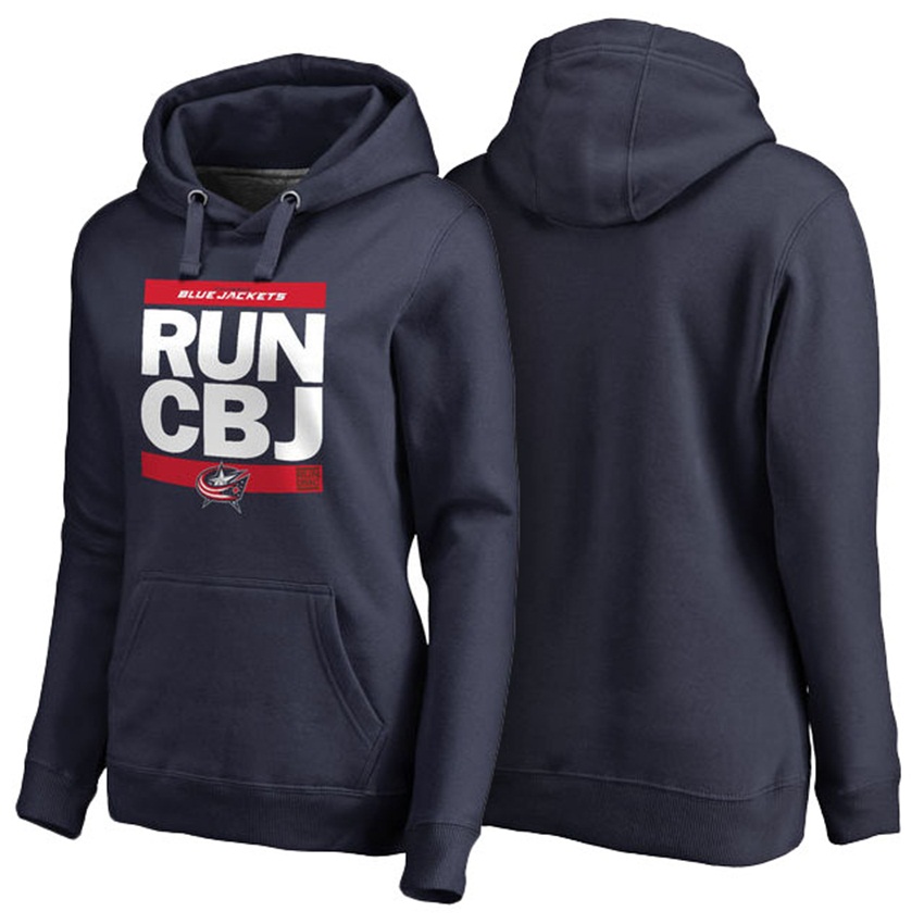 NHL Columbus Blue Jackets Navy Pullover RUN-CTY Hoodie