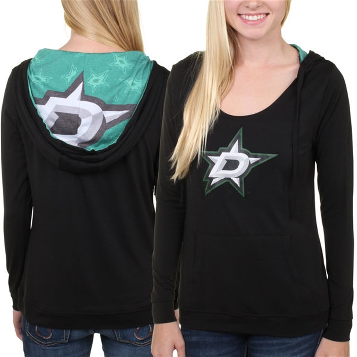 Women Dallas Stars Black Team Logo Long Sleeve Hoodie