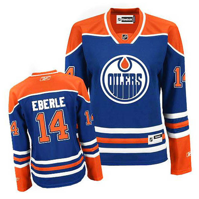 Womens Jordan Eberle Edmonton Oilers #14 Home Ice Hockey Jersey