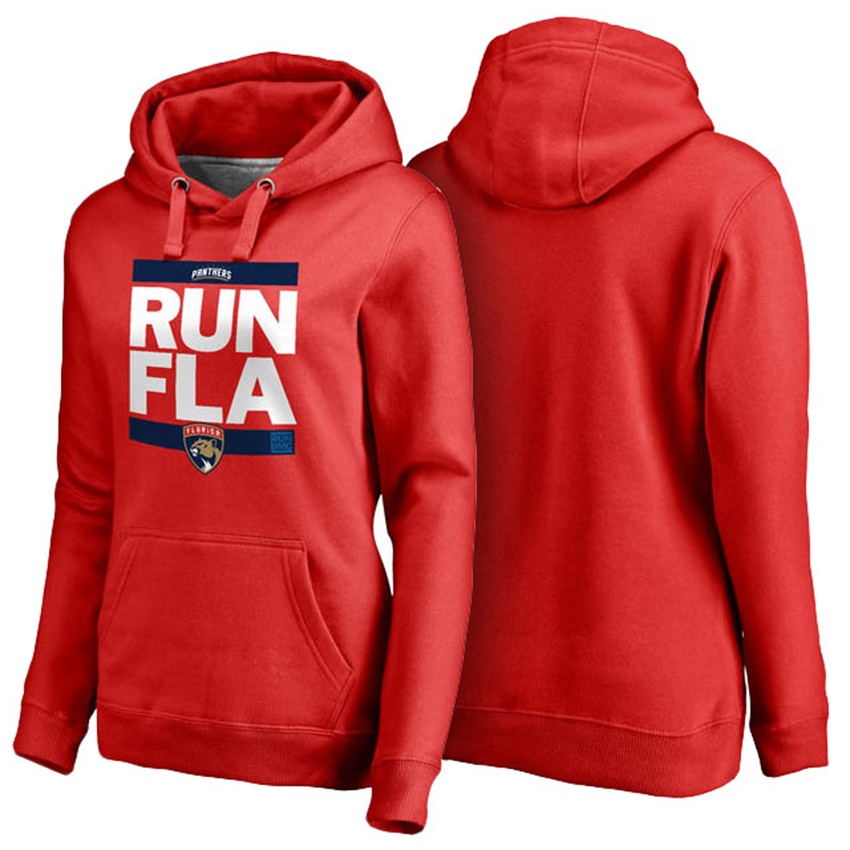 NHL Florida Panthers Red Pullover RUN-CTY Hoodie