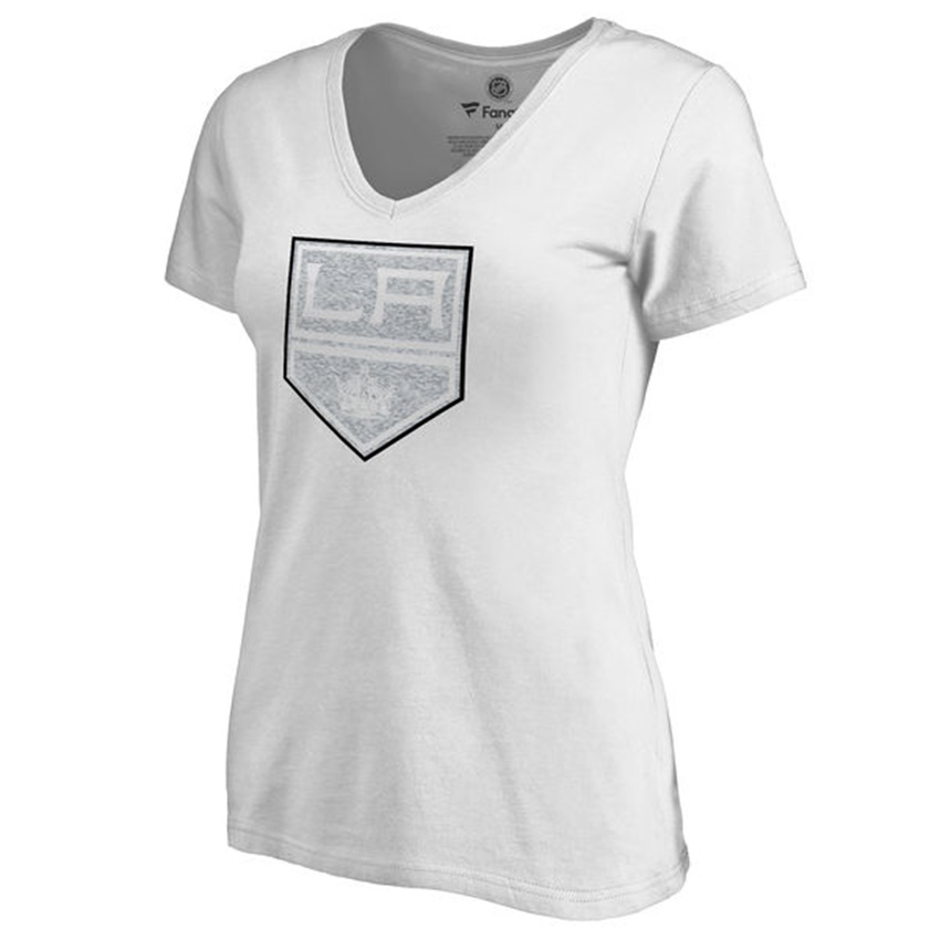 Women Los Angeles Kings White White Out V-Neck T-shirt