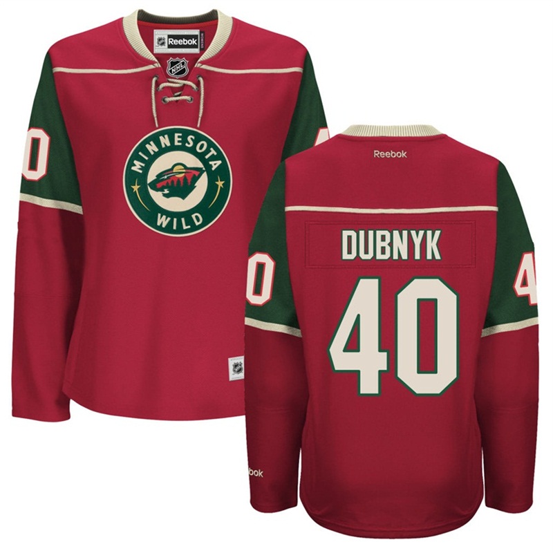 Wild Devan Dubnyk Women #40 Red Jersey