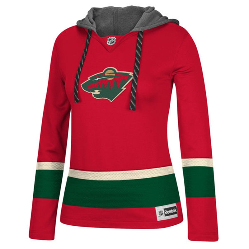 NHL Minnesota Wild Red Jersey Pullover Hoodie