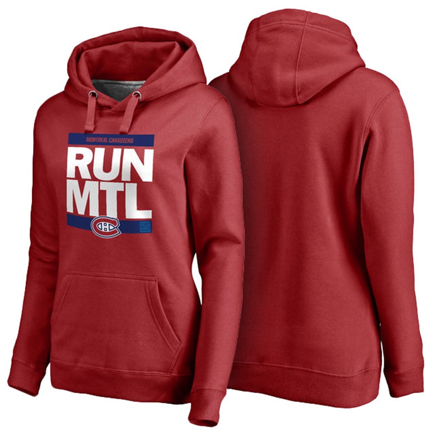 NHL Montreal Canadiens Red Pullover RUN-CTY Hoodie