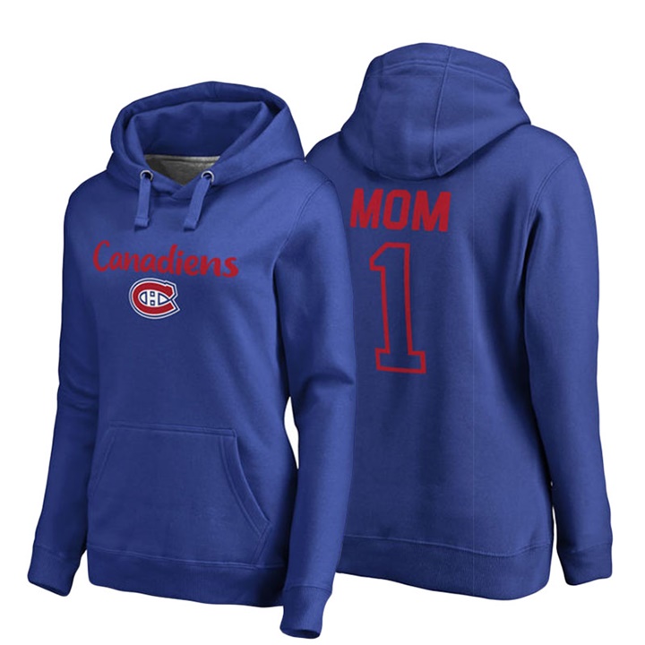 Women Montreal Canadiens Royal Number 1 Mom Hoodie