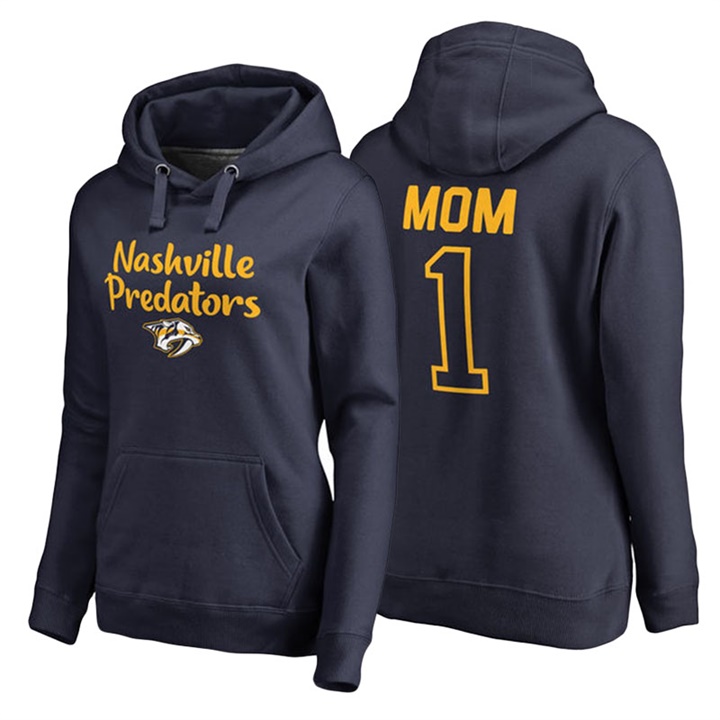 Women Nashville Predators Navy Number 1 Mom Hoodie