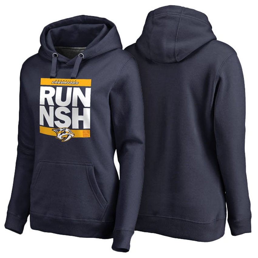 NHL Nashville Predators Navy Pullover RUN-CTY Hoodie