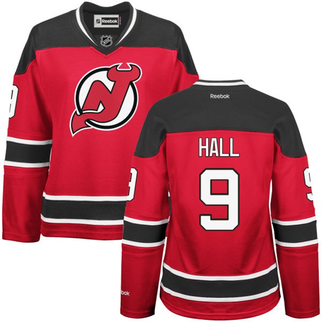 Women Devils Taylor Hall #9 Red Premier Home Jersey