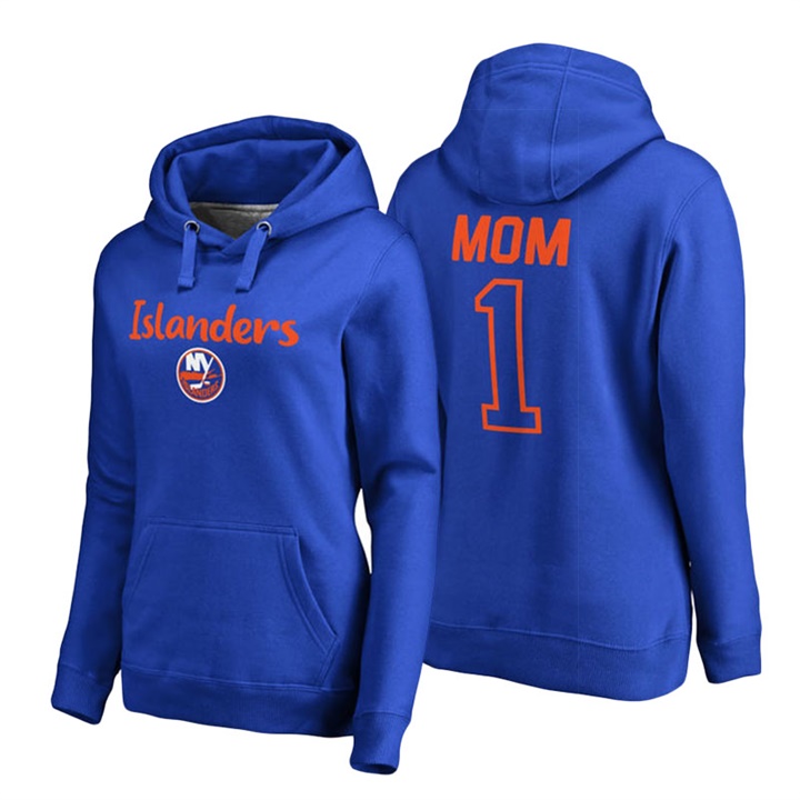 Women New York Islanders Royal Number 1 Mom Hoodie