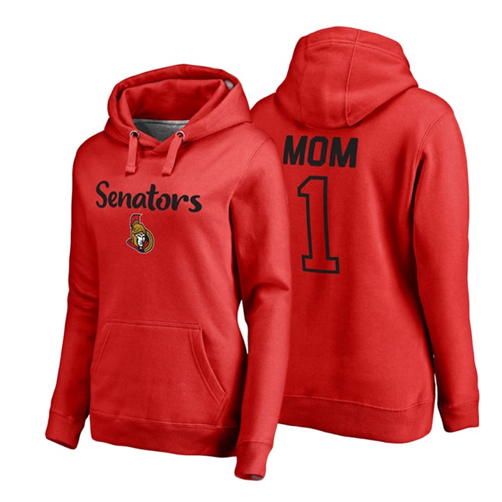 Women Ottawa Senators Red Number 1 Mom Hoodie