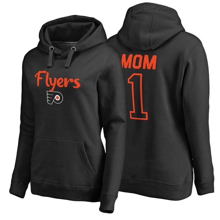 Women Philadelphia Flyers Black Number 1 Mom Hoodie