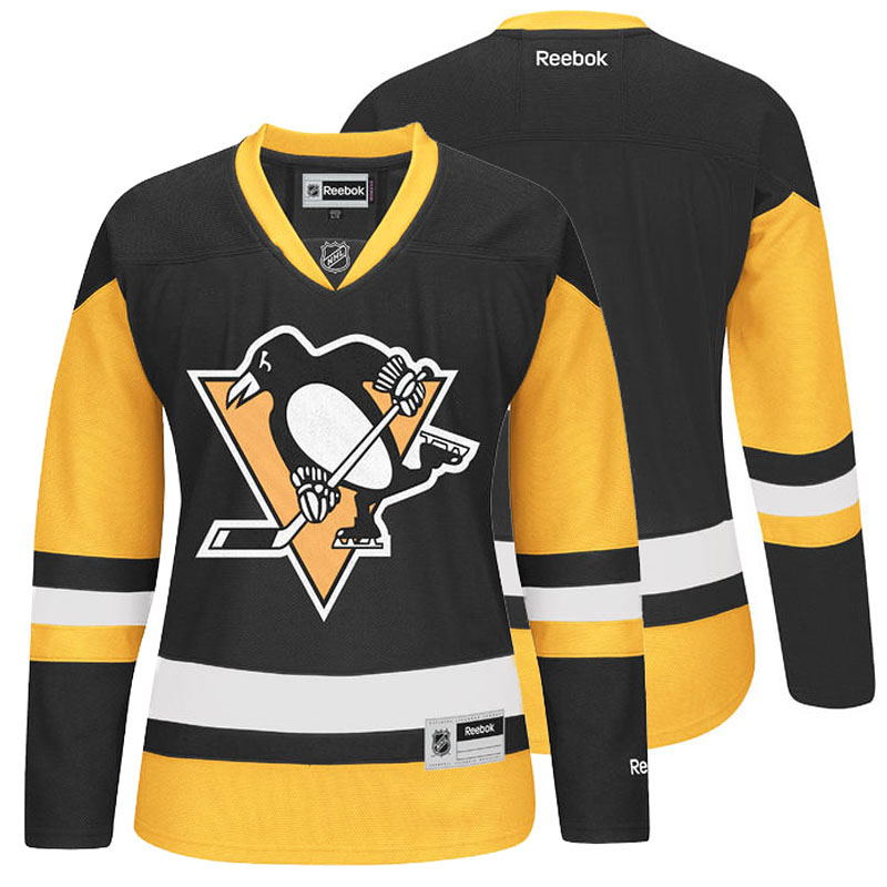 Womens Penguins Reebok Black Jersey