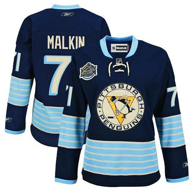 Womens Evgeni Malkin Pittsburgh Penguins #71 New Third Vintage Winter Classic Ice Hockey Jersey