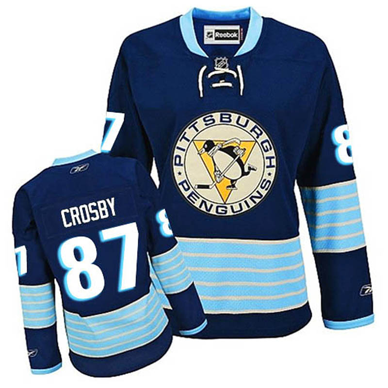 Womens Sidney Crosby Pittsburgh Penguins #87 New Third Vintage Winter Classic Ice Hockey Jersey