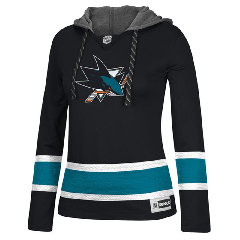 NHL San Jose Sharks Black Jersey Pullover Hoodie