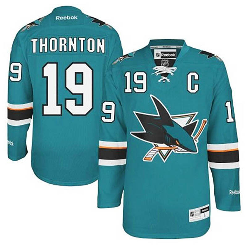 Womens Joe Thornton San Jose Sharks #19 Home Ice Hockey Jersey