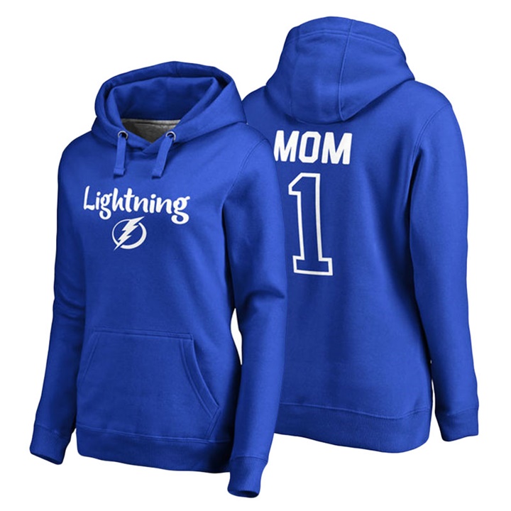 Women Tampa Bay Lightning Royal Number 1 Mom Hoodie