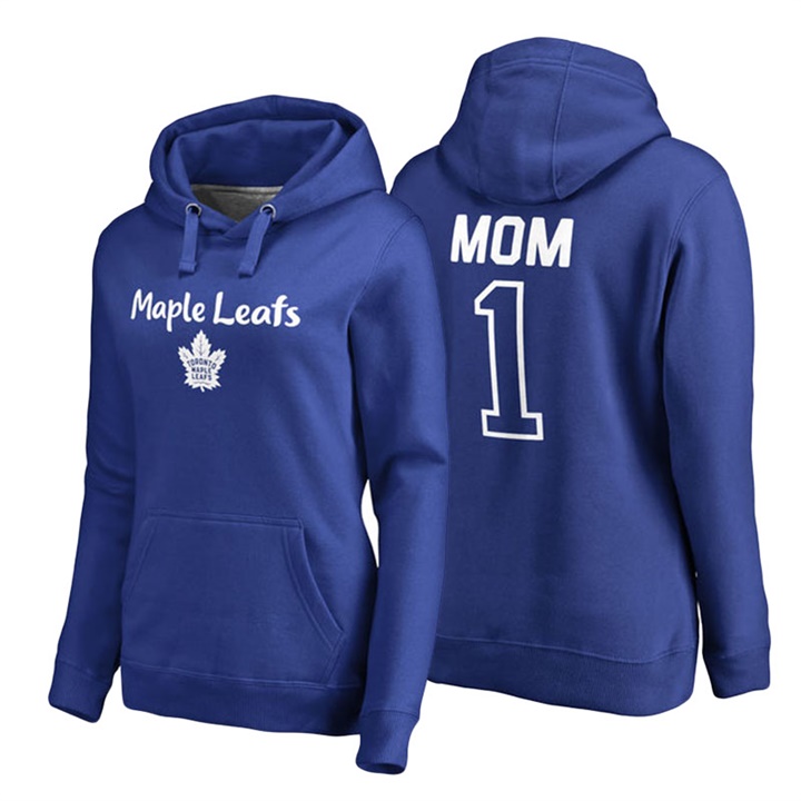 Women Toronto Maple Leafs Royal Number 1 Mom Hoodie