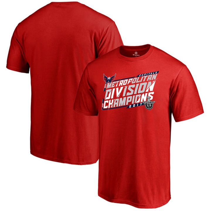 Women Washington Capitals Red Short Sleeve 2017 Metropolitan Division Champions T-shirt