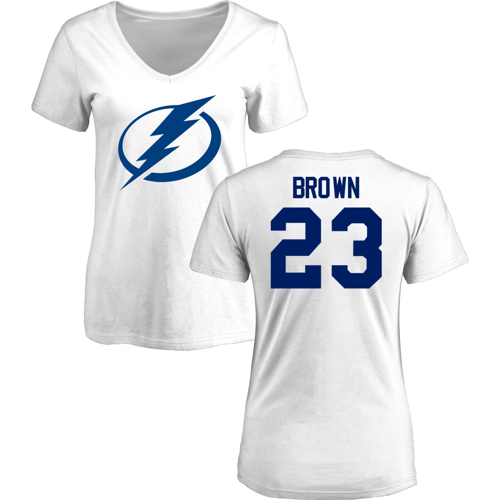 Women's Lightining J.T. Brown White Number & Name Short Sleeve T-Shirt