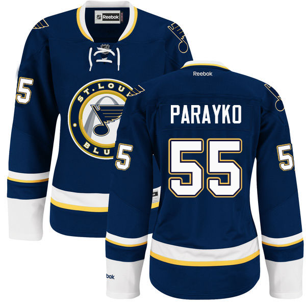 Womens Colton Parayko St. Louis Blues #55 Navy Blue Away Jersey