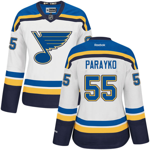 Womens Colton Parayko St. Louis Blues #55 White Away Jersey